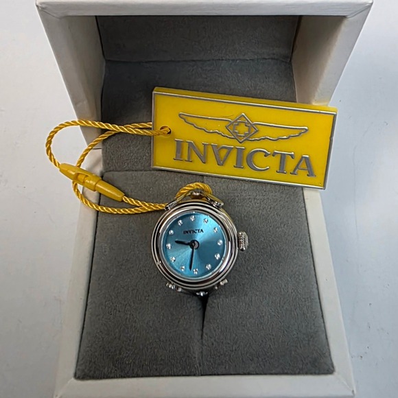 NEW Invicta‎ Mini Angel Women\'s Ring Watch - 17.5mm Blue (49071) Adjustable